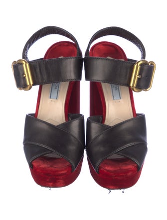 Prada Leather Slingback Sandals