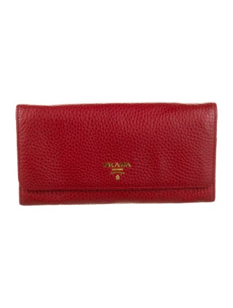 Prada Vitello Daino Leather Continental Wallet