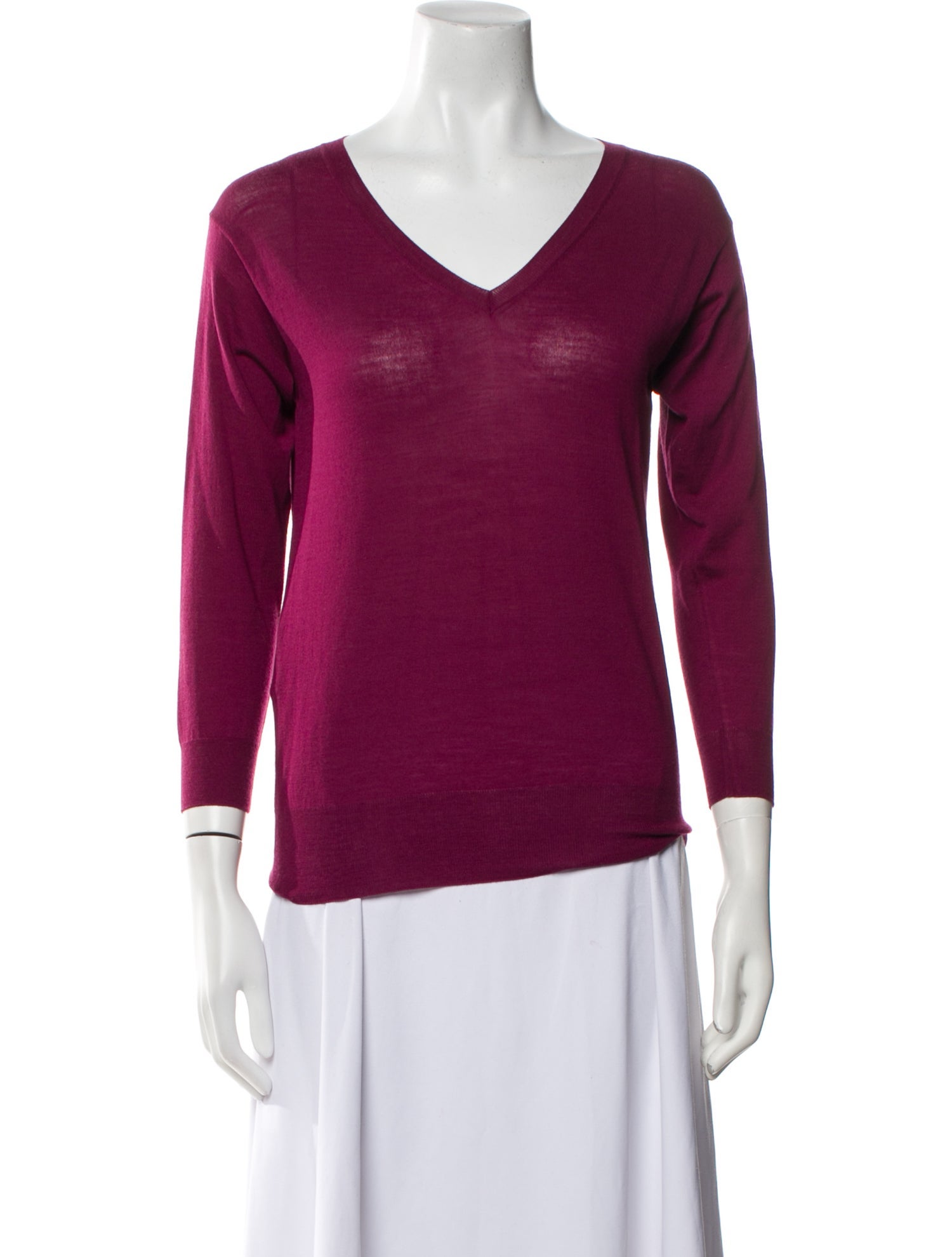 Prada Virgin Wool V-Neck Sweater