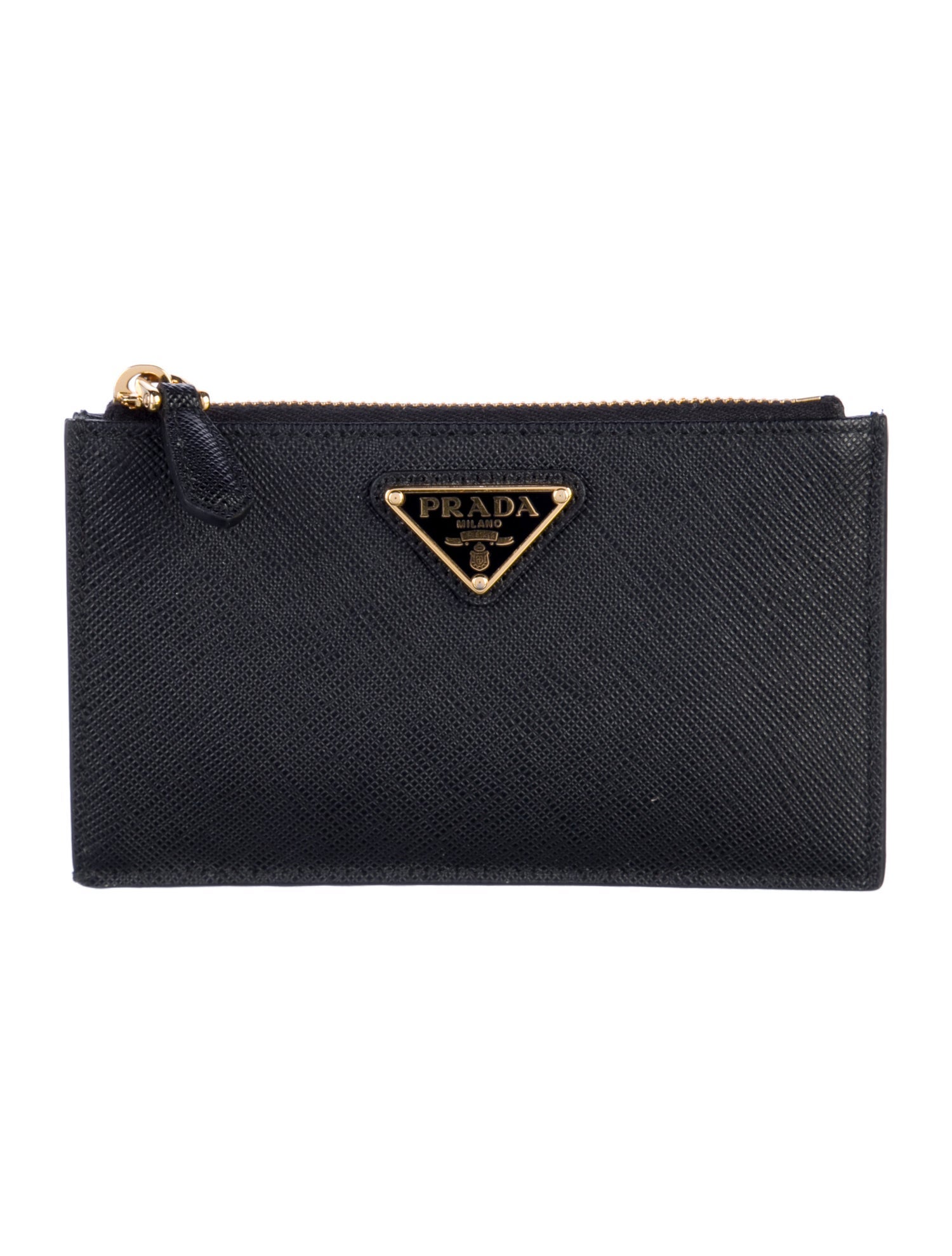 Prada Saffiano Triangle Leather Wallet