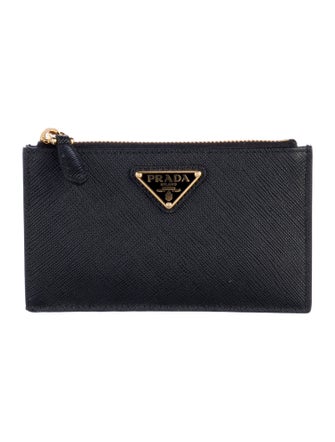 Prada Saffiano Triangle Leather Wallet
