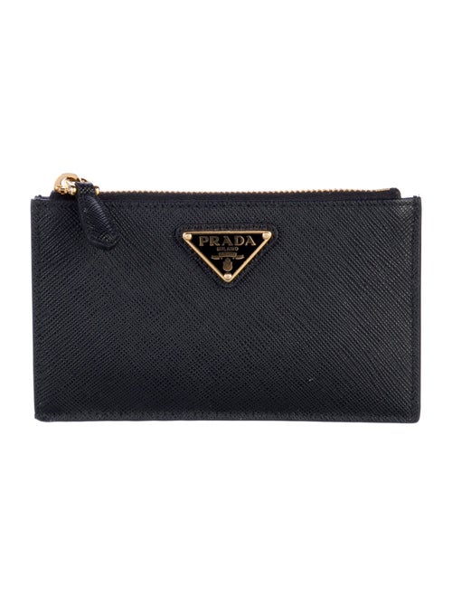 Prada Saffiano Triangle Leather Wallet