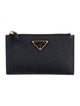 Prada Saffiano Triangle Leather Wallet
