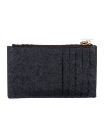 Prada Saffiano Triangle Leather Wallet