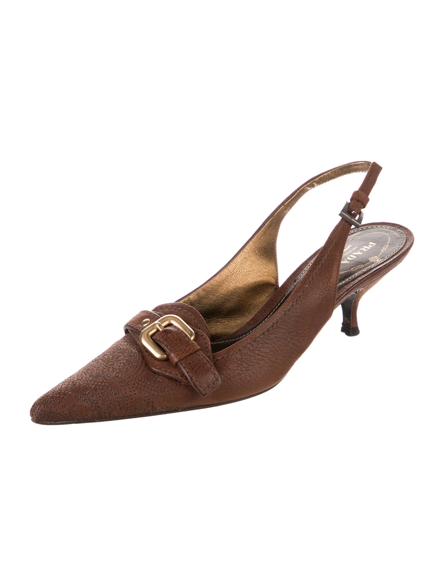 Prada Leather Slingback Pumps