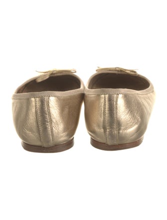 Prada Leather Bow Accents Ballet Flats