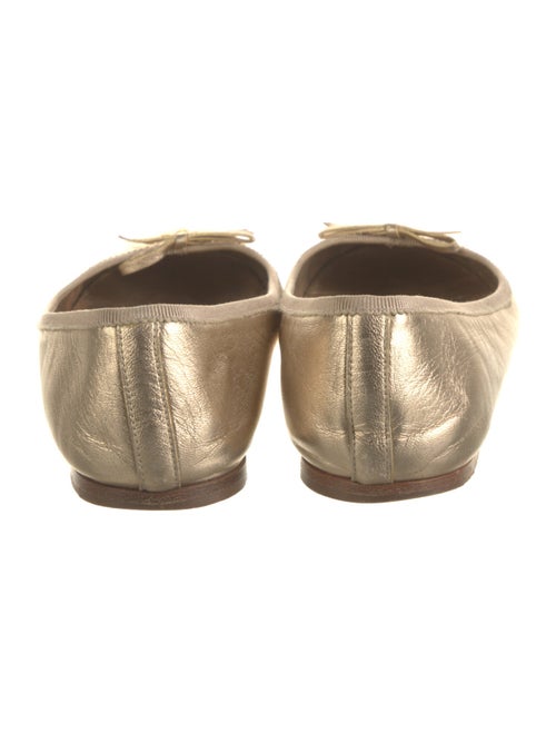 Prada Leather Bow Accents Ballet Flats