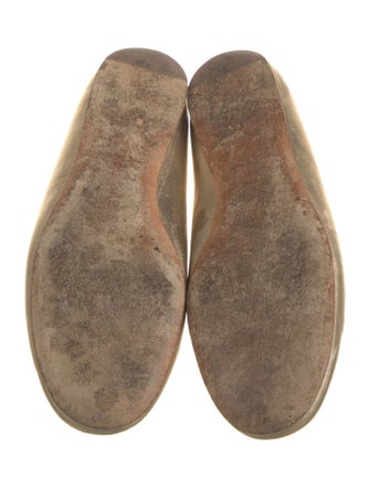 Prada Leather Bow Accents Ballet Flats