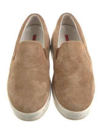 Prada Suede Leather Trim Embellishment Espadrilles