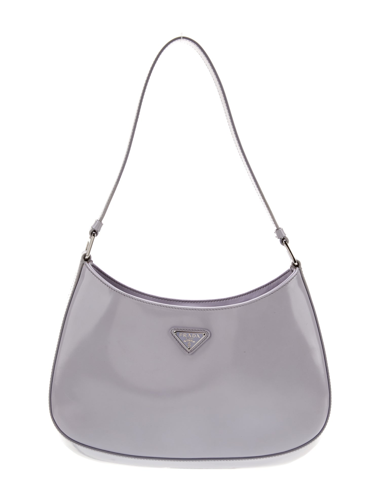 Prada Enameled Metal Triangle Cleo