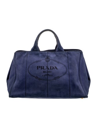 Prada Enameled Metal Triangle Weekender Bag