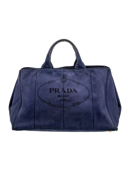 Prada Enameled Metal Triangle Weekender Bag