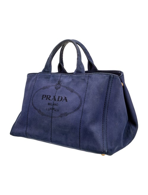 Prada Enameled Metal Triangle Weekender Bag