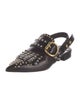 Prada Leather Studded Accents Slingback Flats