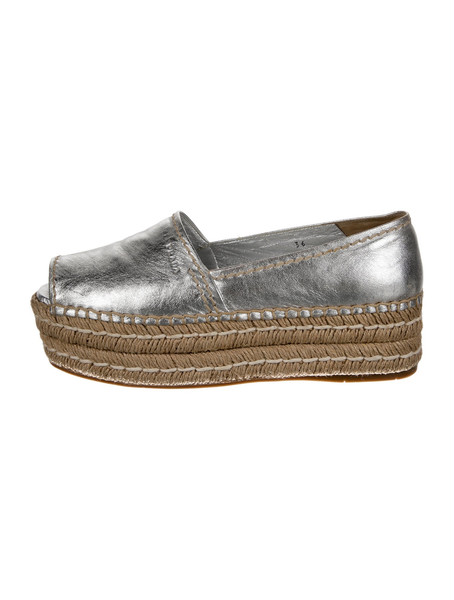 Prada Leather Braided Accents Mules