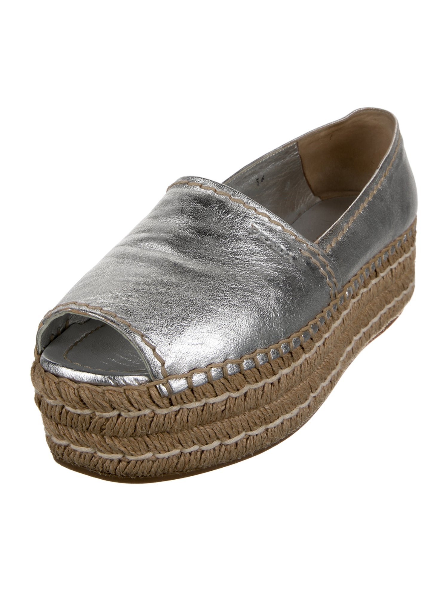 Prada Leather Braided Accents Mules