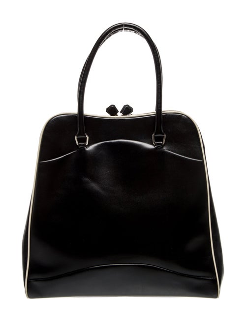 Prada Enameled Metal Triangle Top Handle Bag