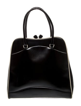 Prada Enameled Metal Triangle Top Handle Bag