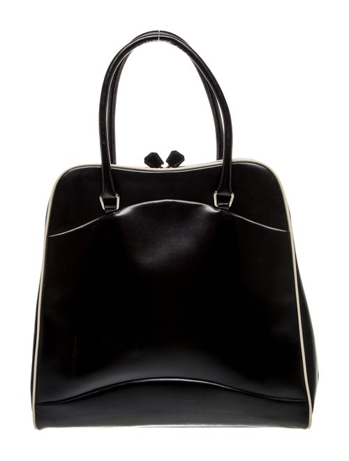 Prada Enameled Metal Triangle Top Handle Bag