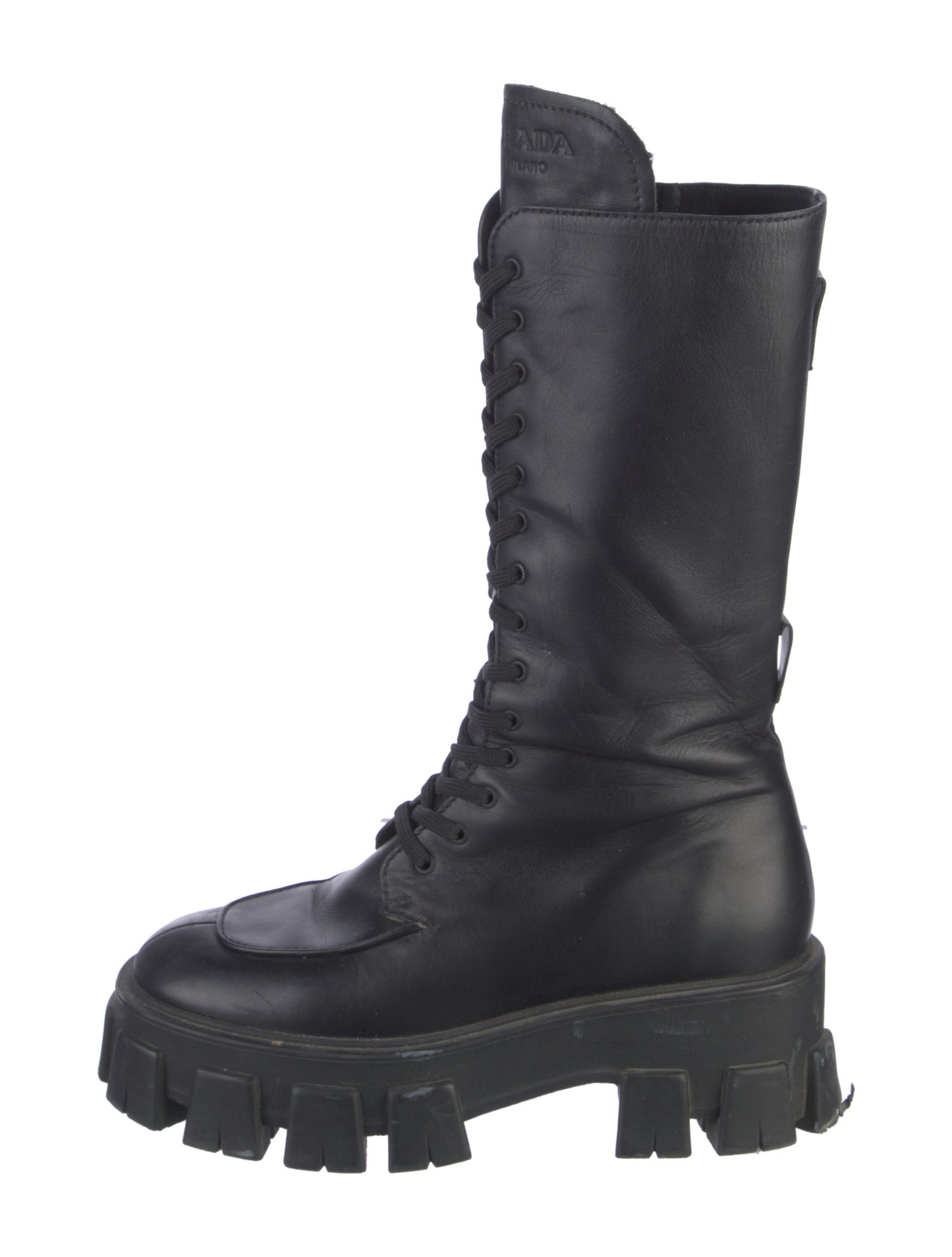 Prada Leather Combat Boots