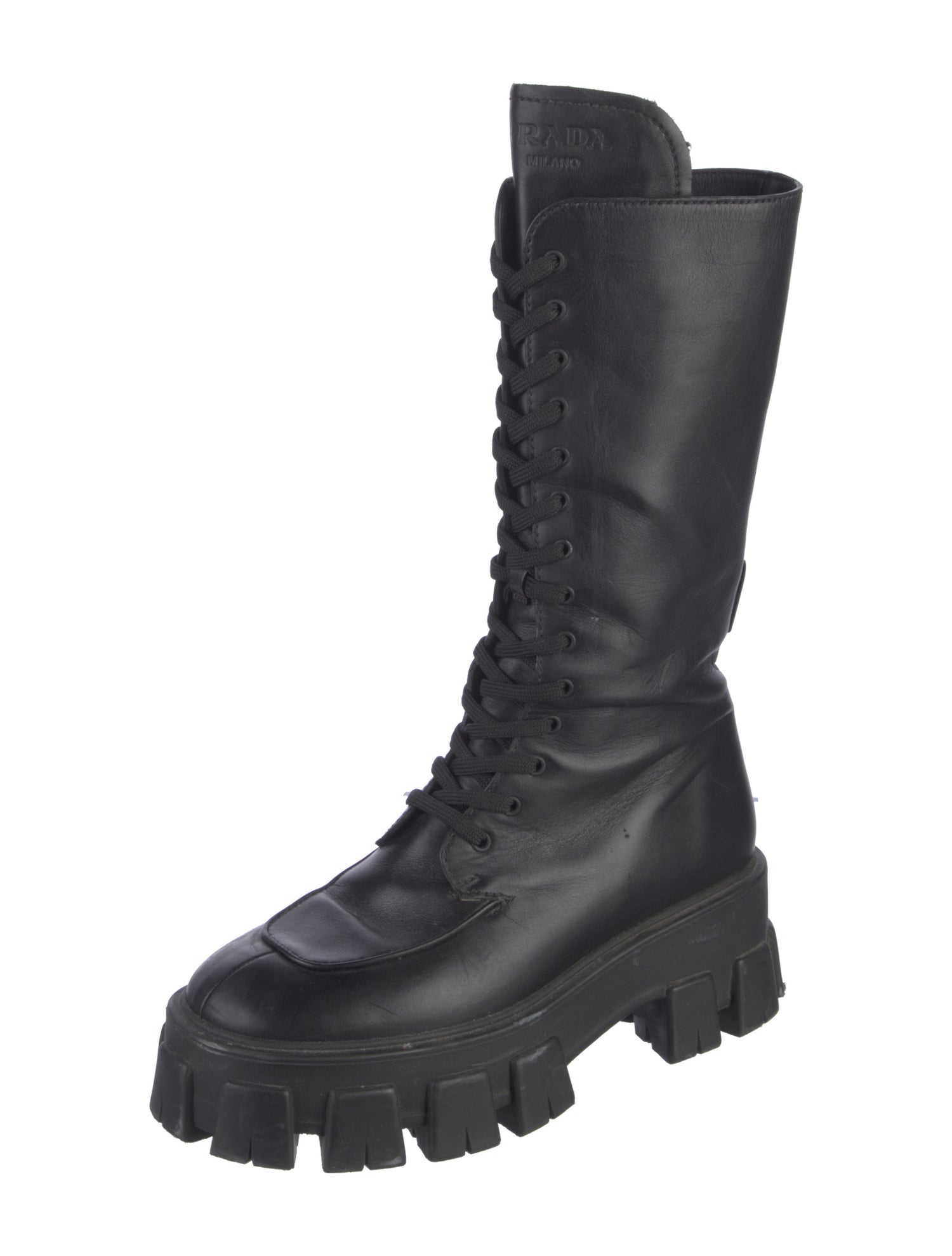 Prada Leather Combat Boots