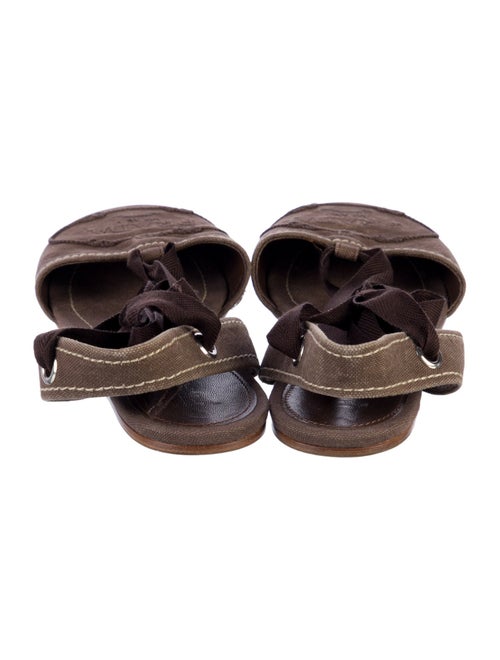 Prada Canvas Printed Slingback Flats