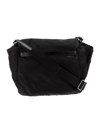 Prada Enameled Metal Triangle Messenger Bag