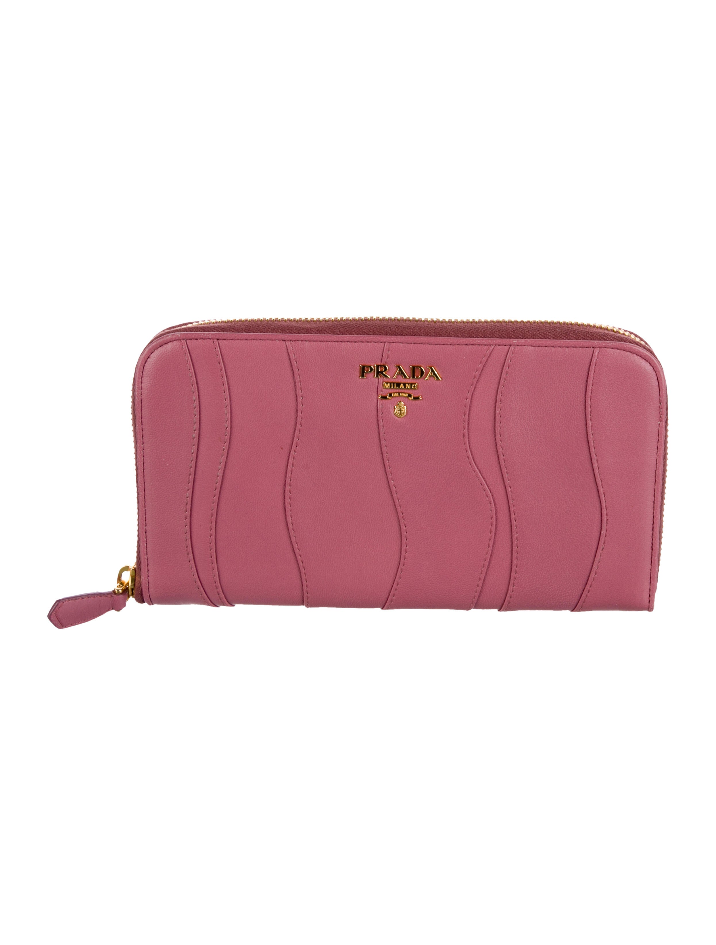 Prada Cervo Leather Continental Wallet