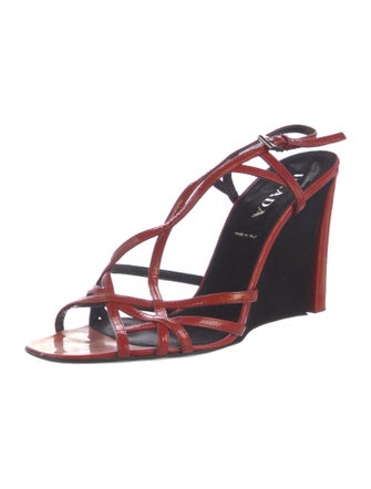 Prada Patent Leather Slingback Sandals