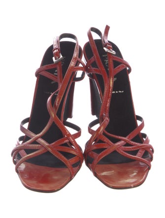 Prada Patent Leather Slingback Sandals