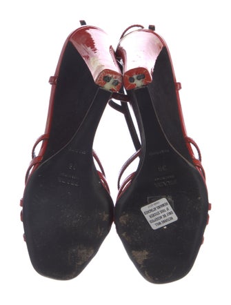 Prada Patent Leather Slingback Sandals