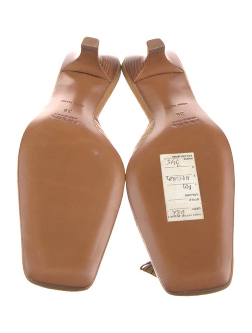 Prada Leather Tassel Accents Mules