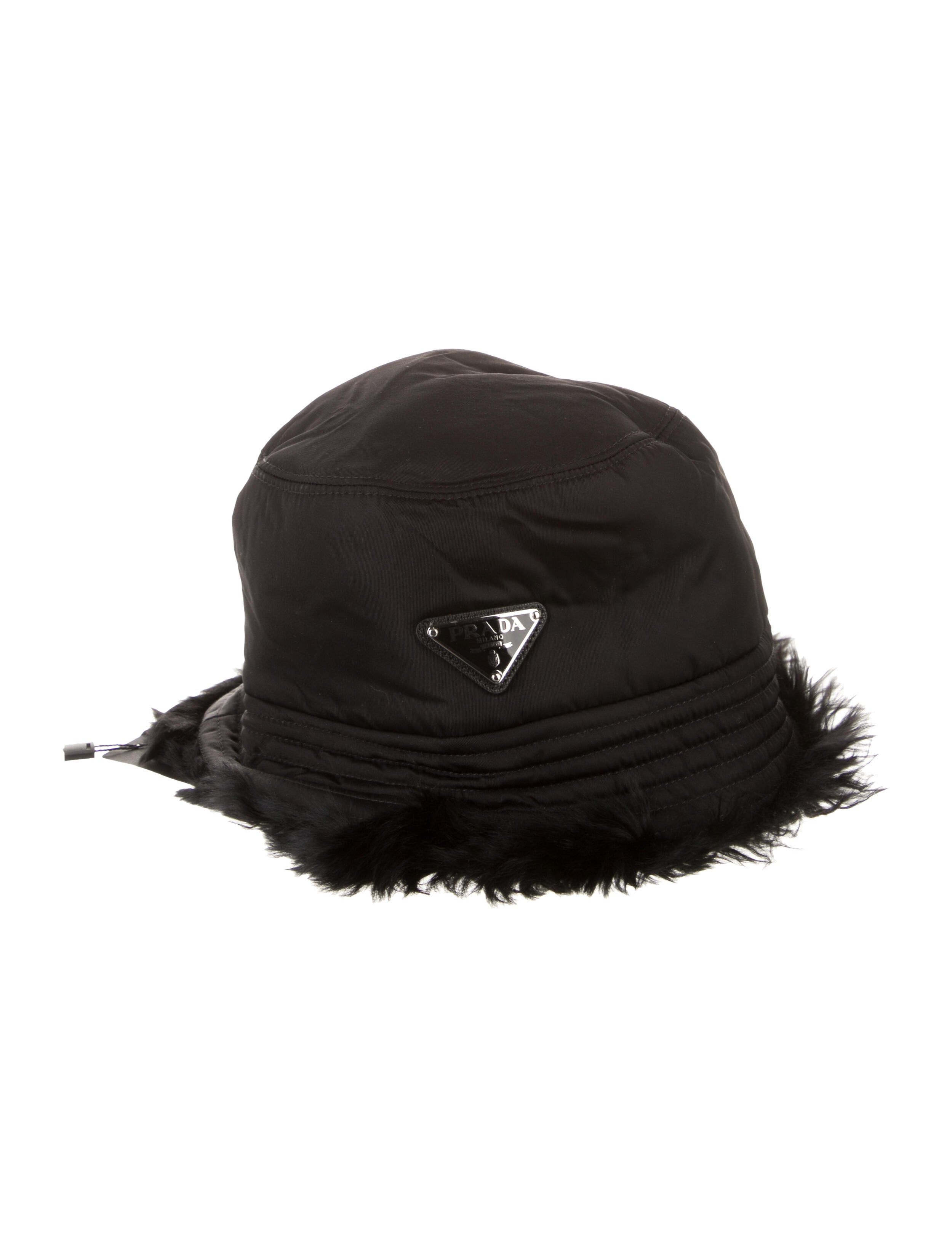 Prada Fur Trim Bucket Hat