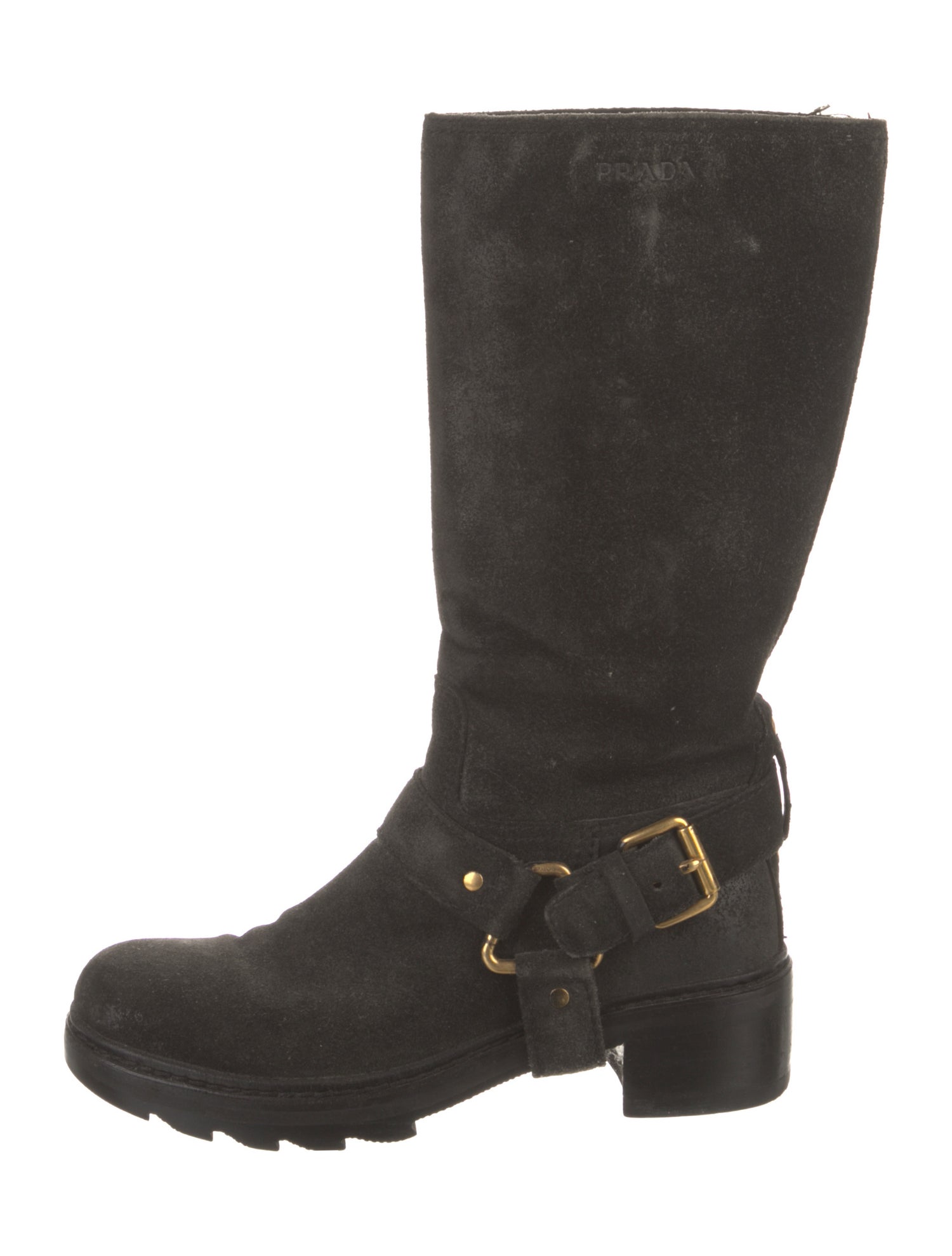 Prada Suede Moto Boots