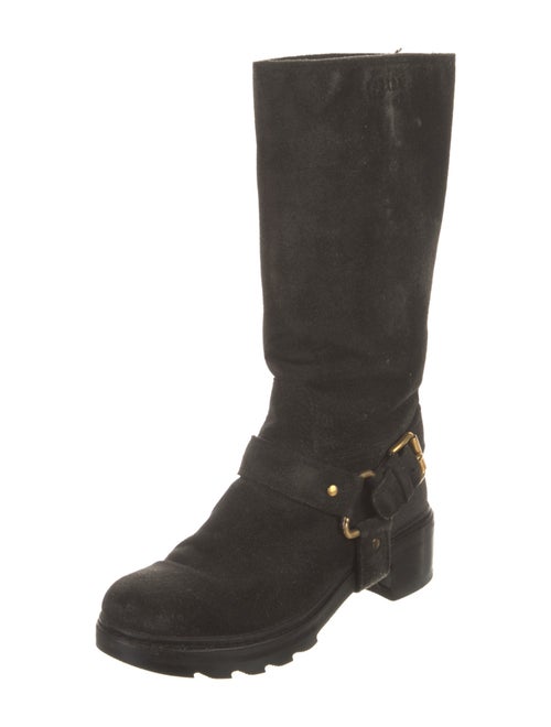 Prada Suede Moto Boots