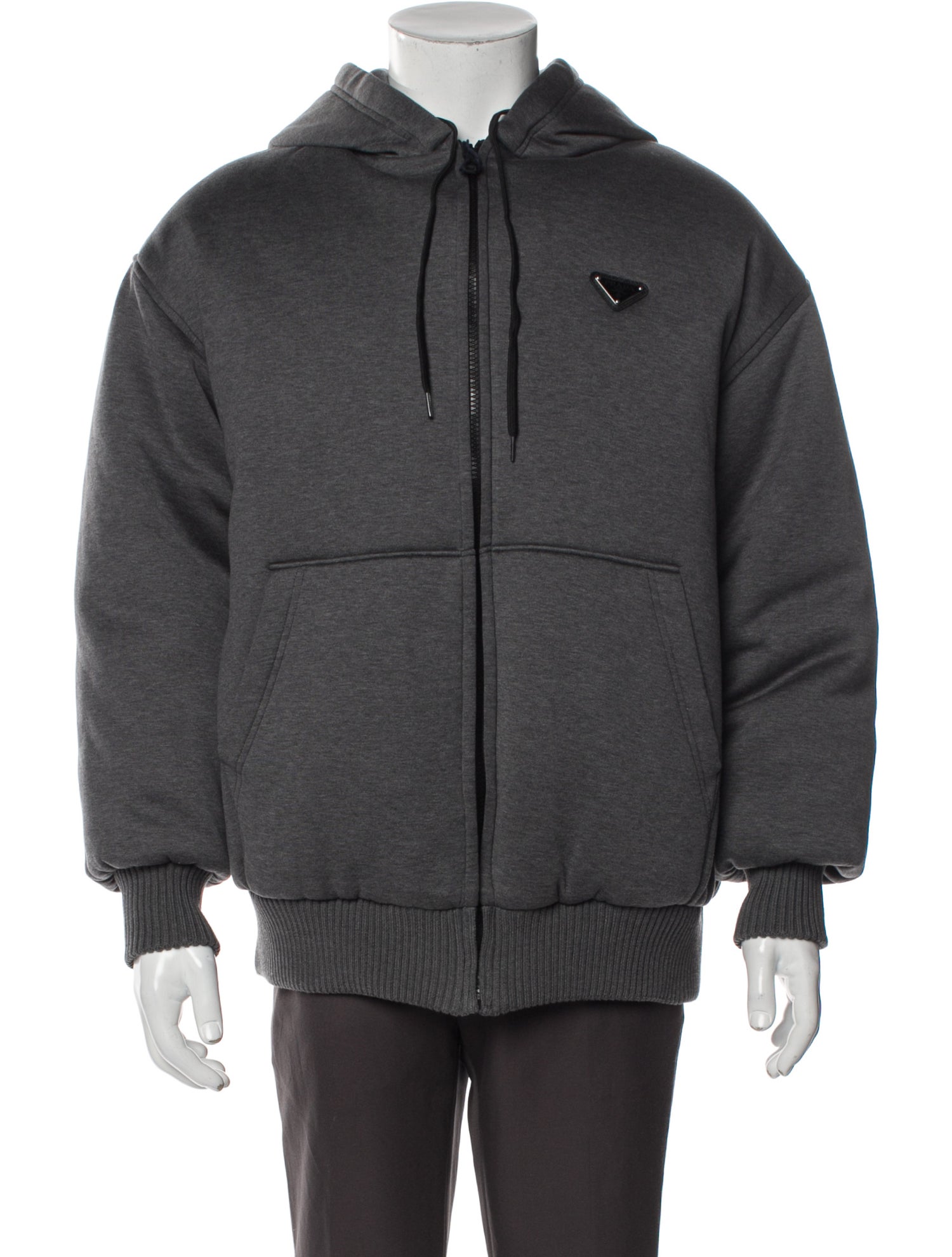 Prada 2022 Enameled Metal Triangle Puffer Coat w/ Tags