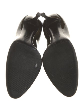 Prada Patent Leather Leather Trim Embellishment Pumps