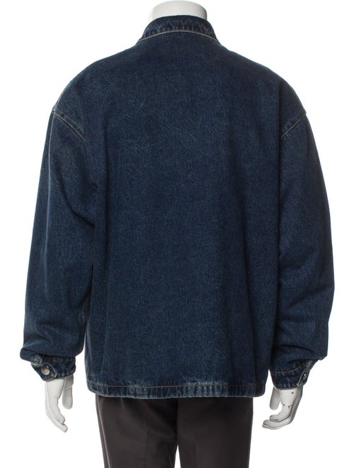 Prada 2022 Enameled Metal Triangle Denim Jacket