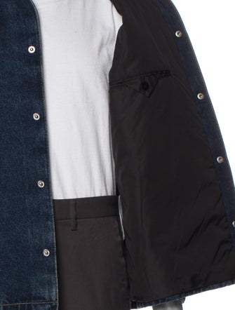 Prada 2022 Enameled Metal Triangle Denim Jacket