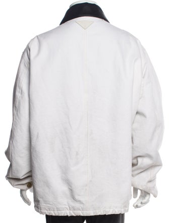 Prada 2024 Enameled Metal Triangle Bomber Jacket
