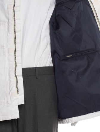 Prada 2024 Enameled Metal Triangle Bomber Jacket