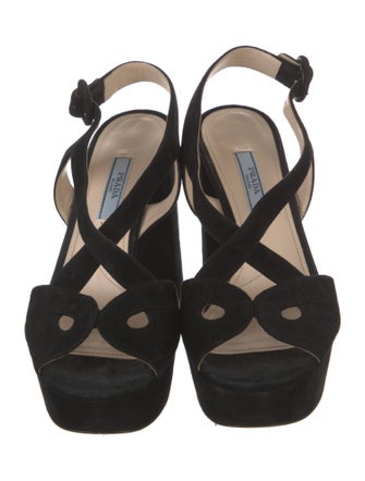 Prada Suede Slingback Sandals