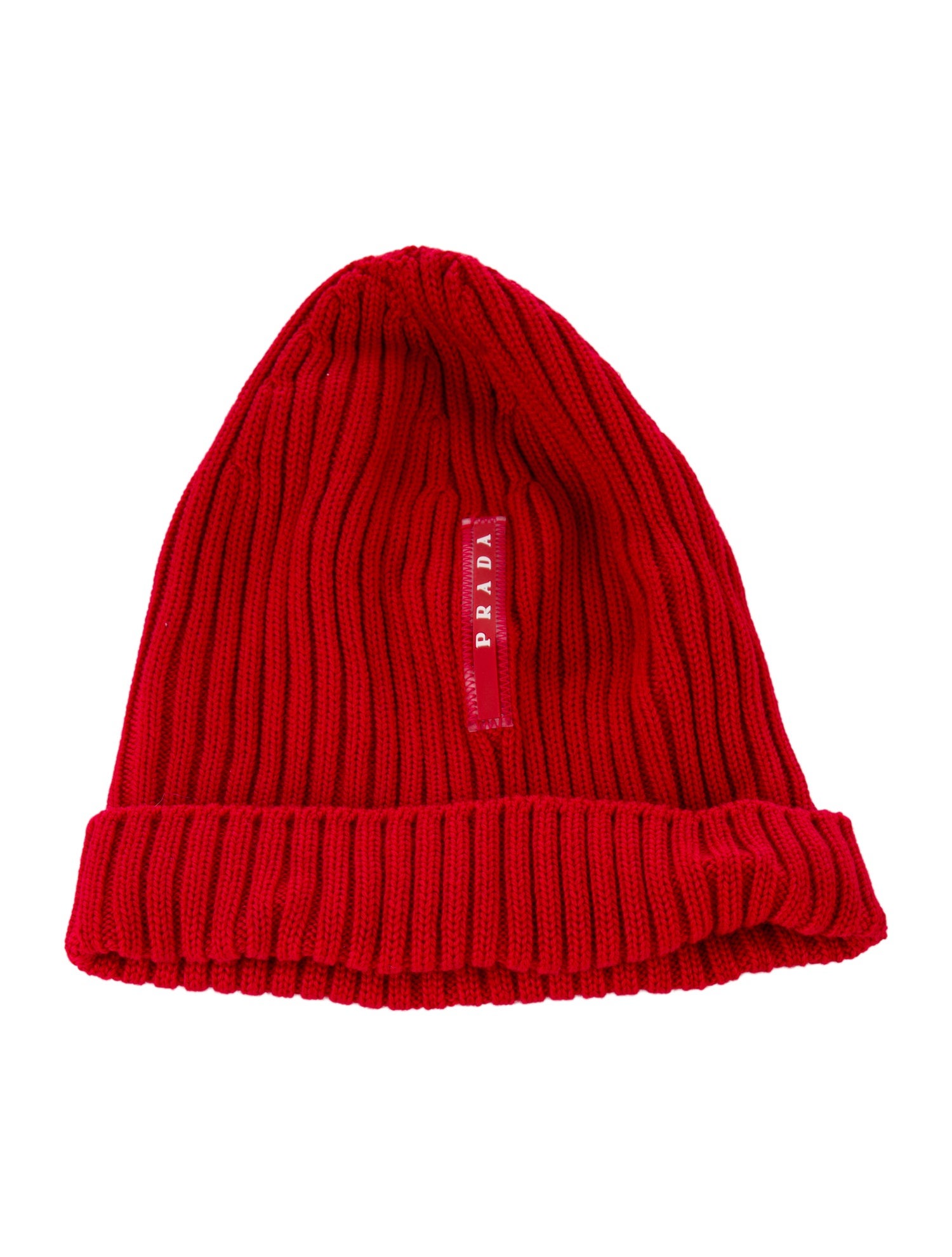 Prada Ribbed Logo Beanie