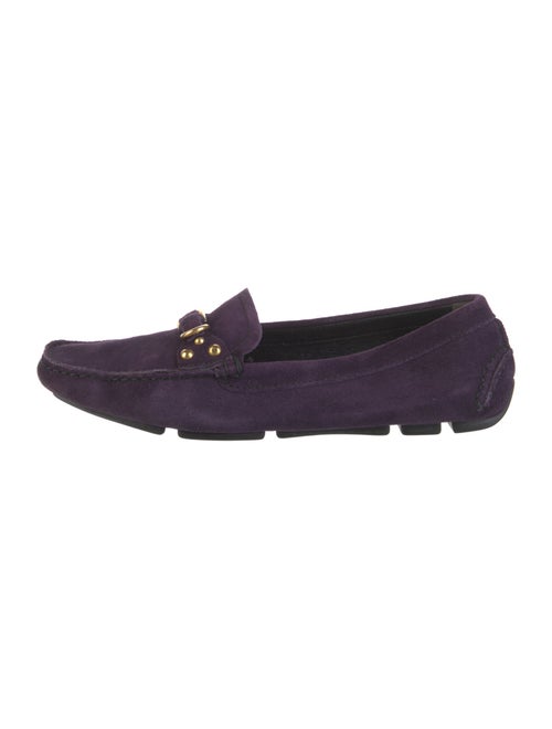 Prada Suede Studded Accents Loafers