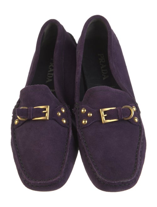 Prada Suede Studded Accents Loafers