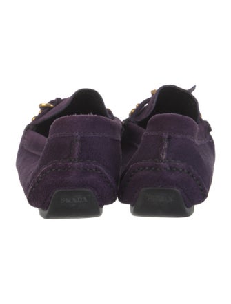 Prada Suede Studded Accents Loafers