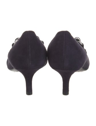 Prada Suede Chain-Link Accents Pumps