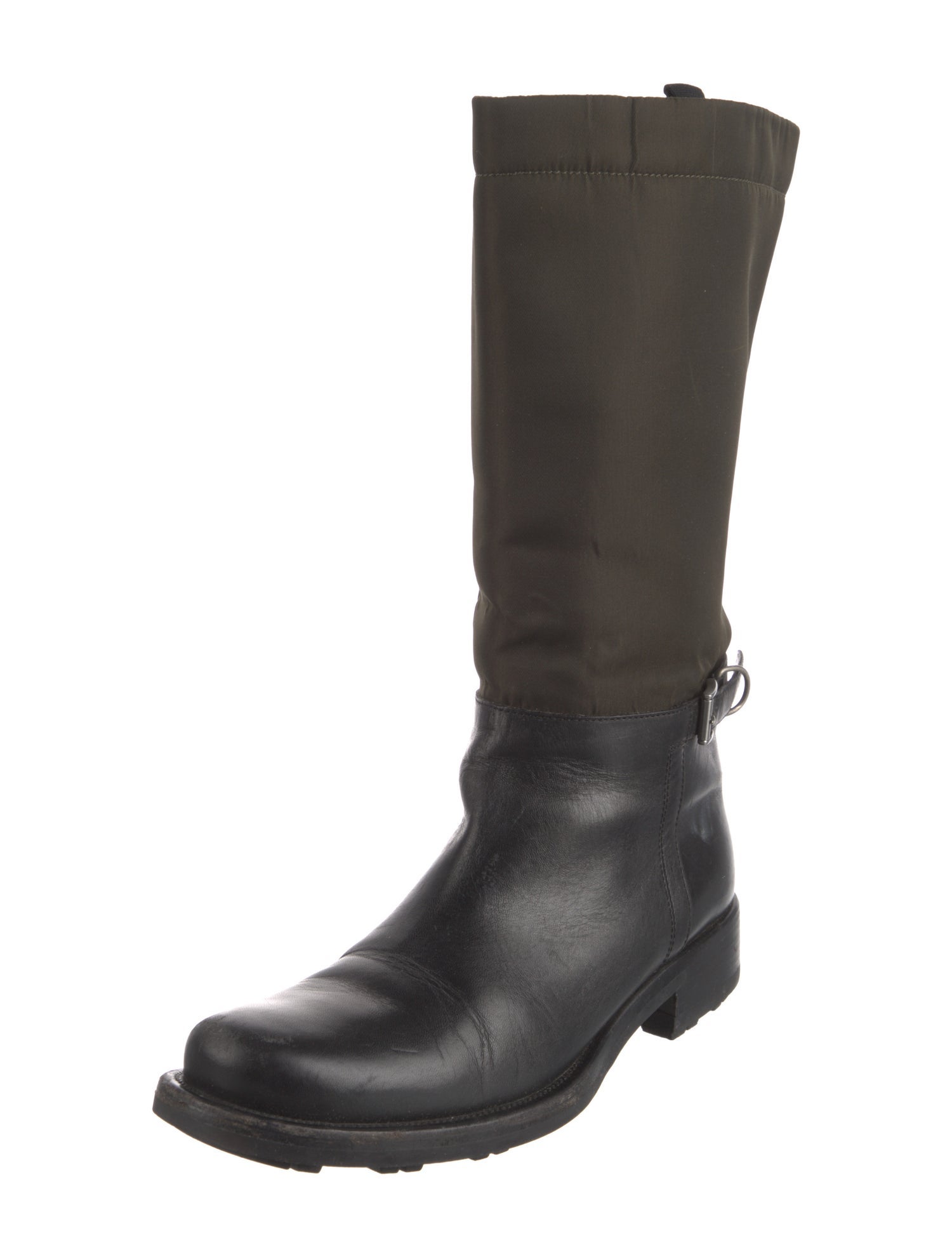 Prada Leather Moto Boots
