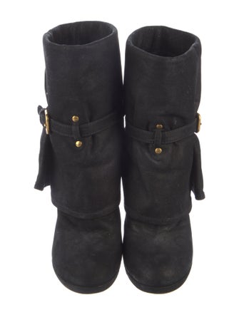 Prada Suede Moto Boots