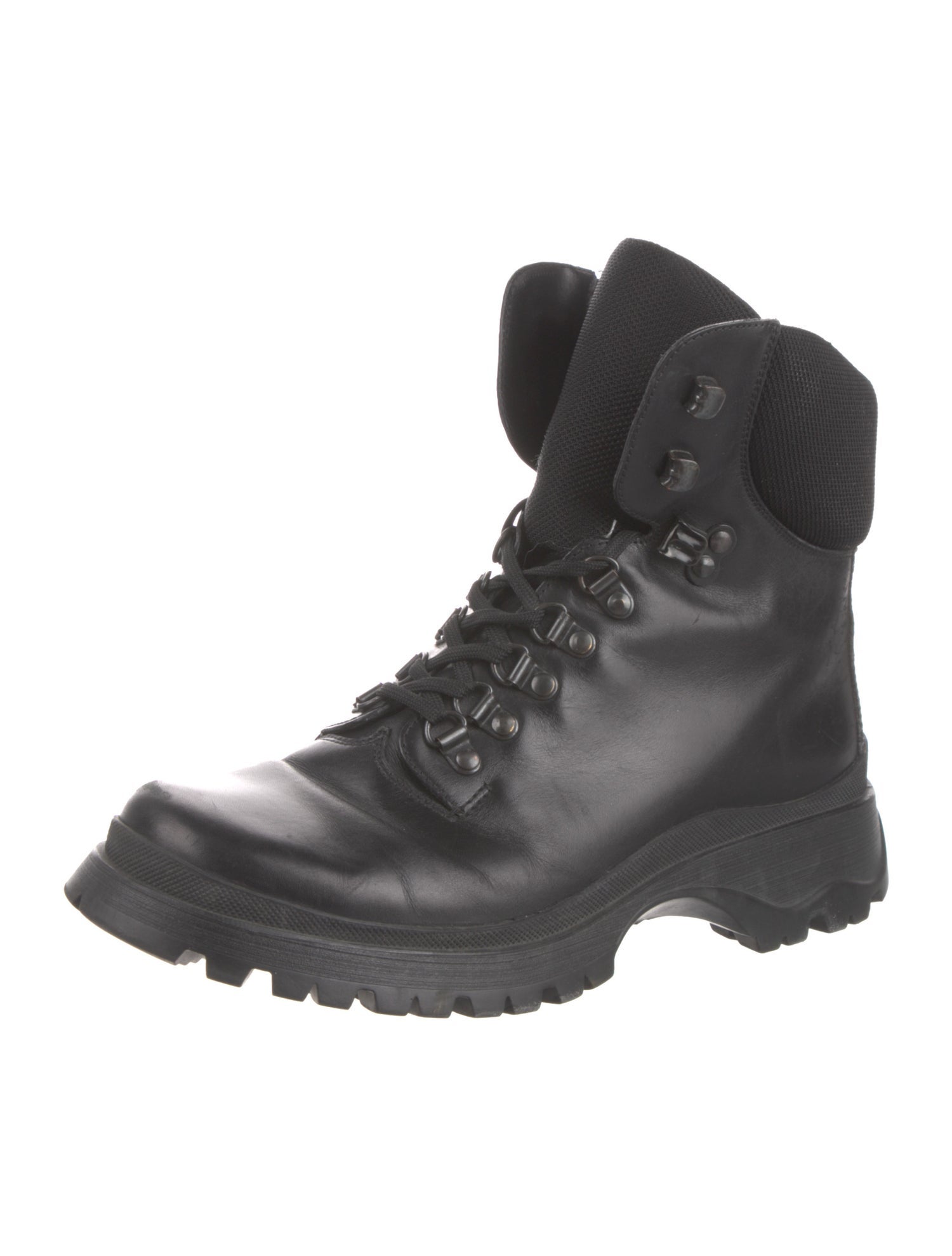 Prada Leather Combat Boots